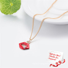 Fashion Sexy Sweetheart Lip Shape Pendant Red Jewelry Necklace Cadeaux